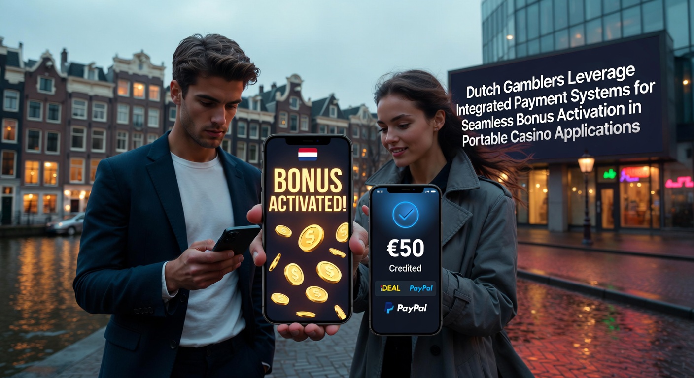 Mobiele casino-applicatie met geïntegreerd betalingssysteem voor bonusactivering
