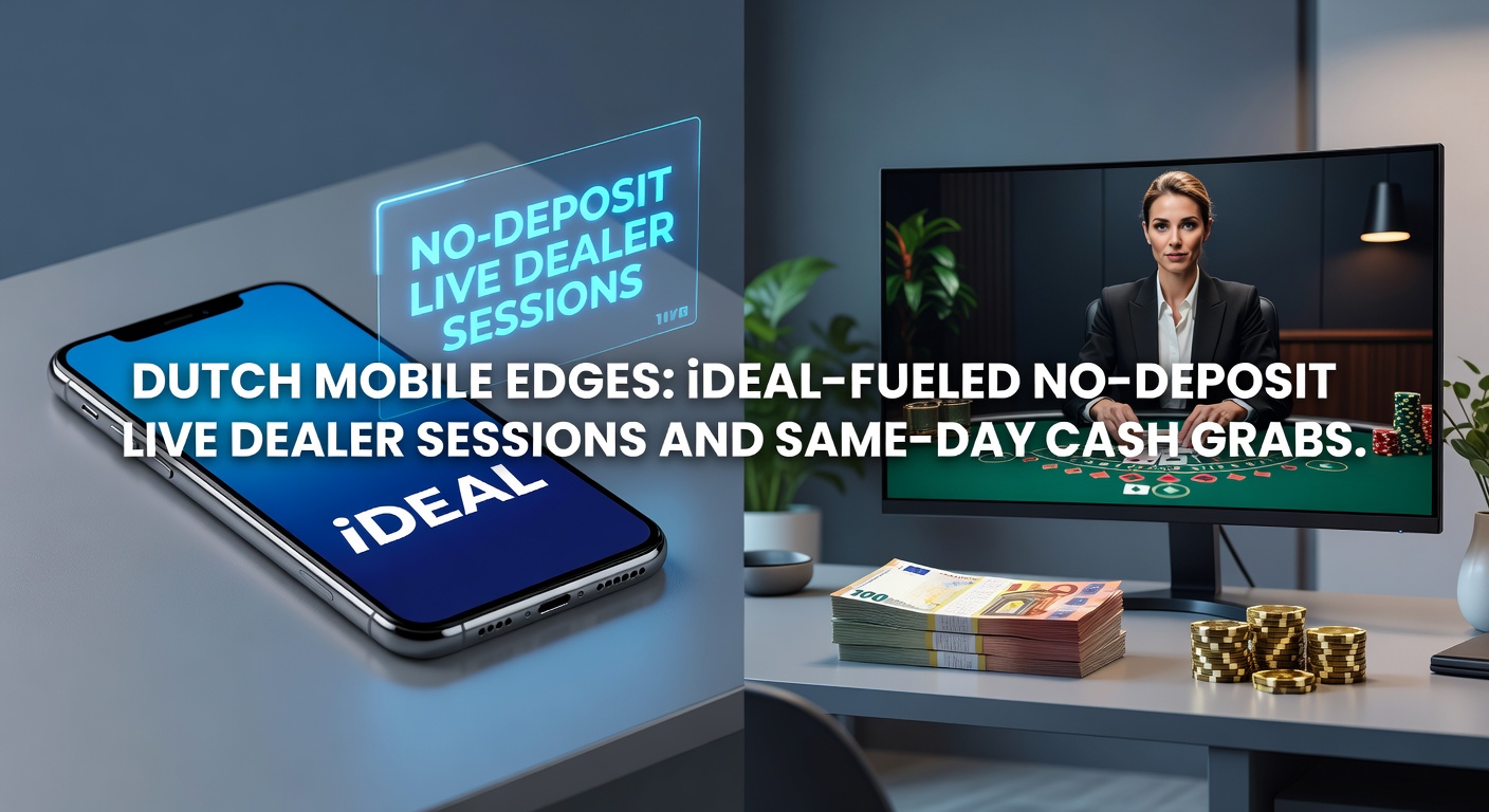 Smartphone met live dealer blackjack sessie op een Nederlands mobiel casino platform, iDEAL betaalicoon zichtbaar op het scherm