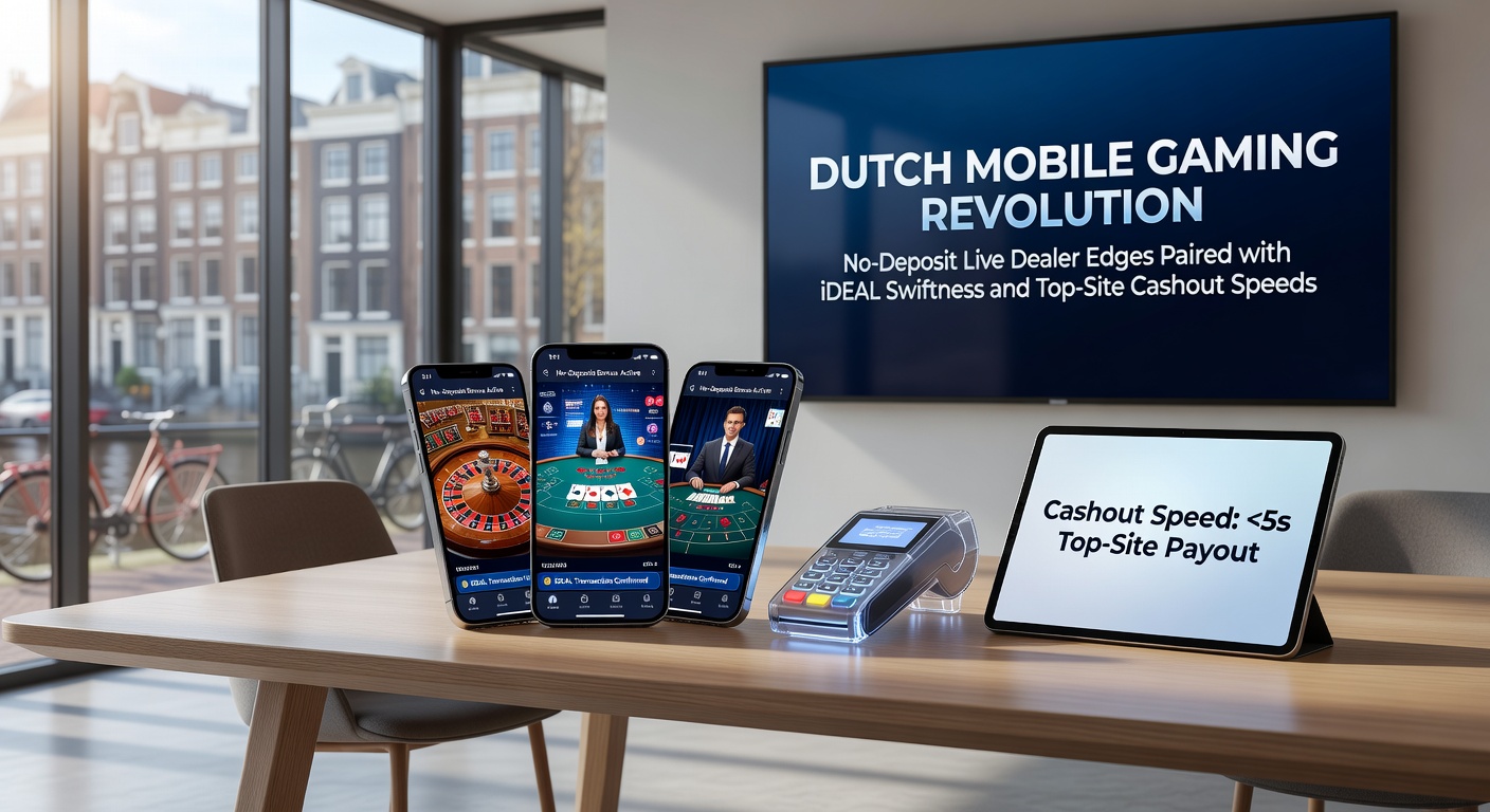 Smartphone met live dealer blackjack sessie en iDEAL betaalicoon op Nederlands casino platform, symboliserend snelle mobiele gaming