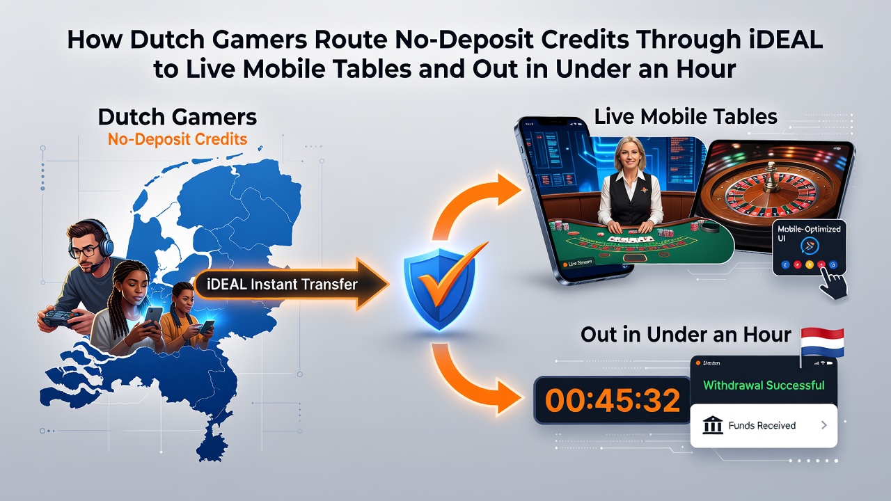 Grafiek die de tijdlijn toont van no-deposit activatie via iDEAL tot uitbetaling op mobiel