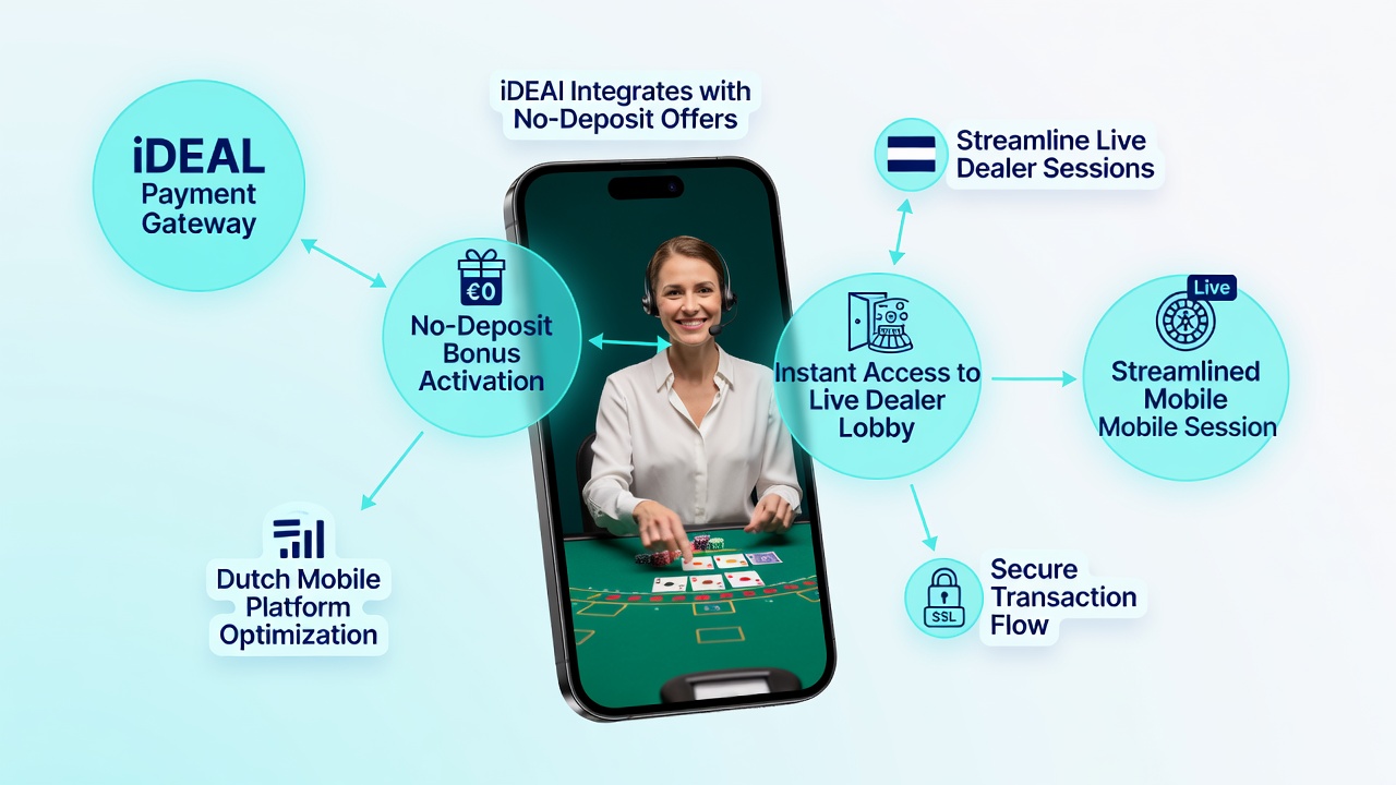 Integratie van iDEAL met no-deposit bonussen op mobiele live dealer platforms in Nederland